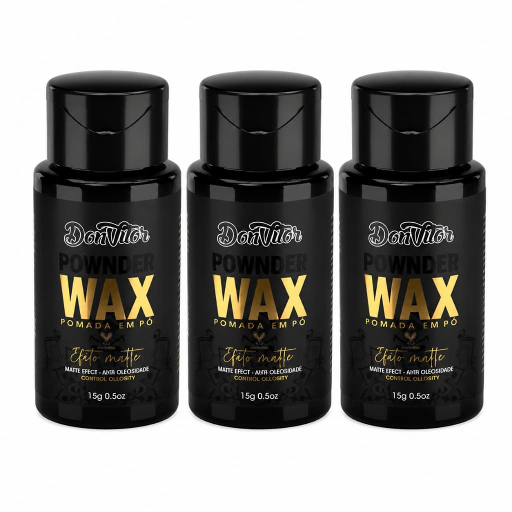 kit 3 Pomada Capilar em Pó Don Vitor Fixação Forte Volume Efeito Natural Fosco modeladora matte