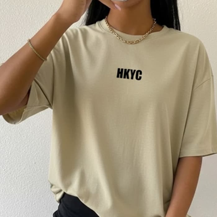 Camiseta Tshirt Oversized 100%Algodão Estilosa Treino Fit Academia Casual Street Feminina HKYC