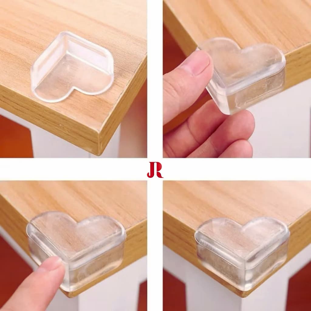Kit c/ 04 Protetor de Mesa Silicone Protetores p/ Quina Móveis Quadrado  Segurança p/ Todos