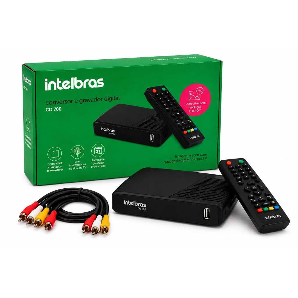 Conversor Digital de TV Intelbras CD 700 com Gravador Full HD USB HDMI para TVs LED LCD e Tubo