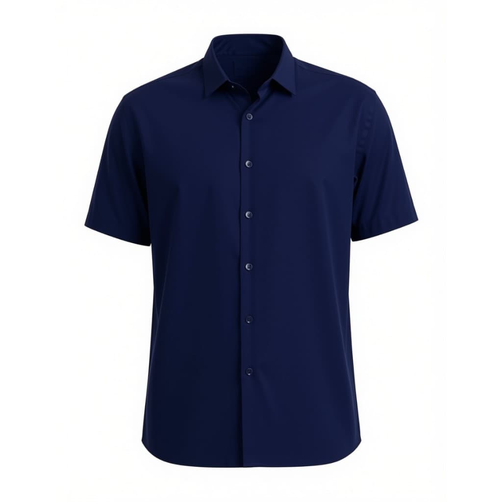 Camisa Social Unissex Manga Curta Slim Fit