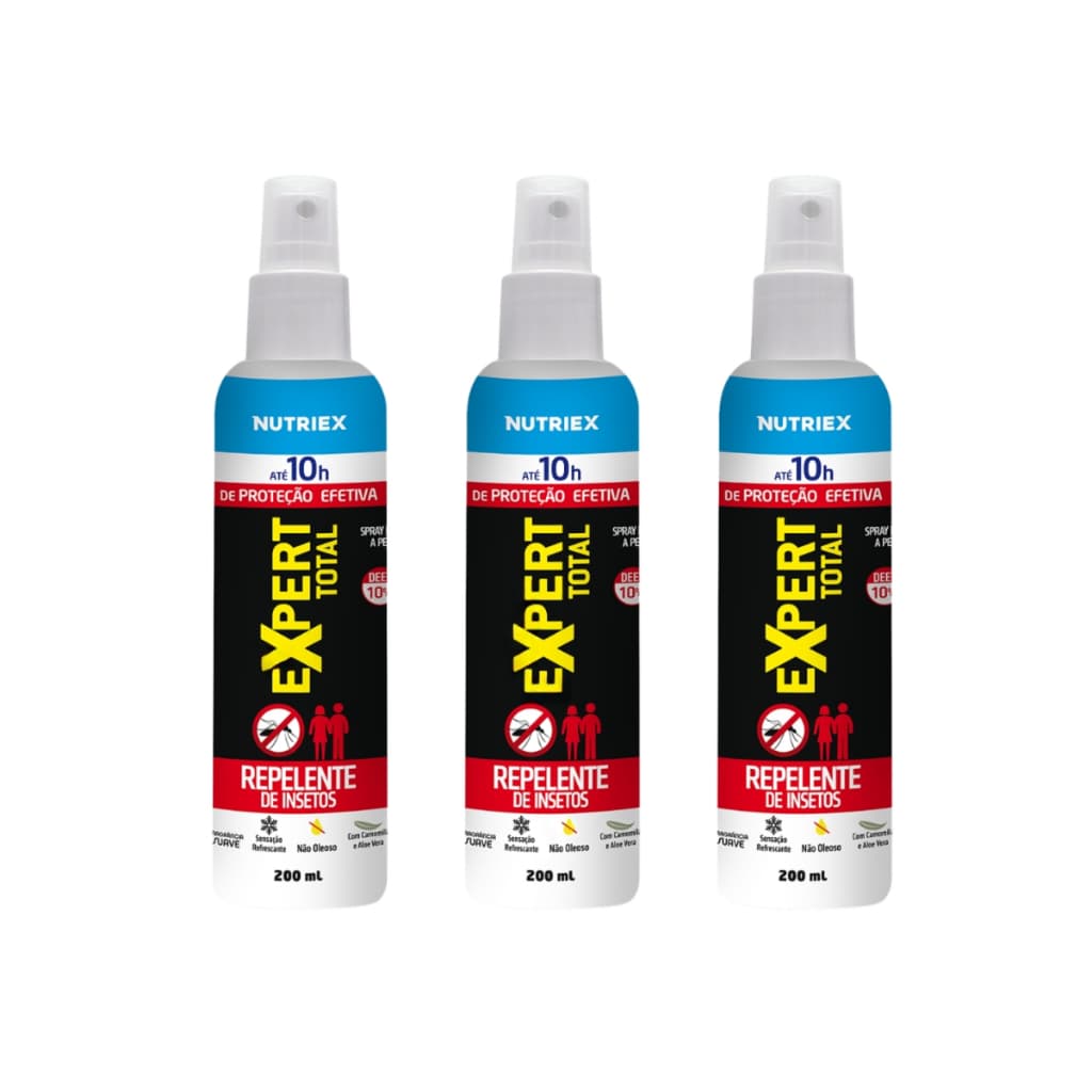 Kit 3 Spray Repelente de Insetos 200ml Nutriex