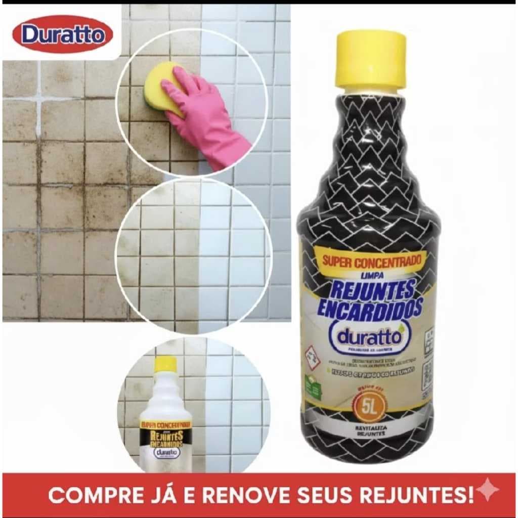 Duratto Limpador Rejuntes Encardidos 500ml - Super Concentrado, Não Atrita, Indicado para Vários Rejuntes