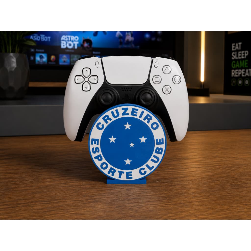 Suporte Controle PS5 Escudo Time Futebol Cruzeiro - Cabuloso