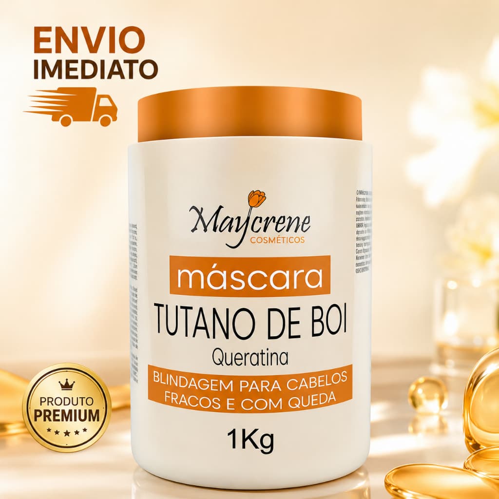 Máscara Tutano De Boi Maycrene 1Kg| Anti-Queda, Blindagem dos fios e Fortalecimento