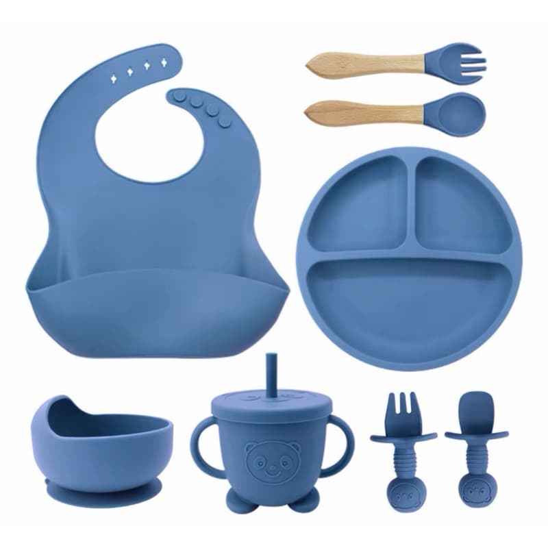 kit alimentação silicone infantil, 8 peças