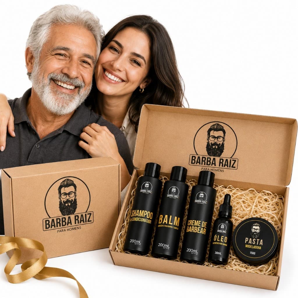 Kit dia dos pais Shampoo 2 em 1 Balm Óleo Cera modeladora e Creme de Barbear