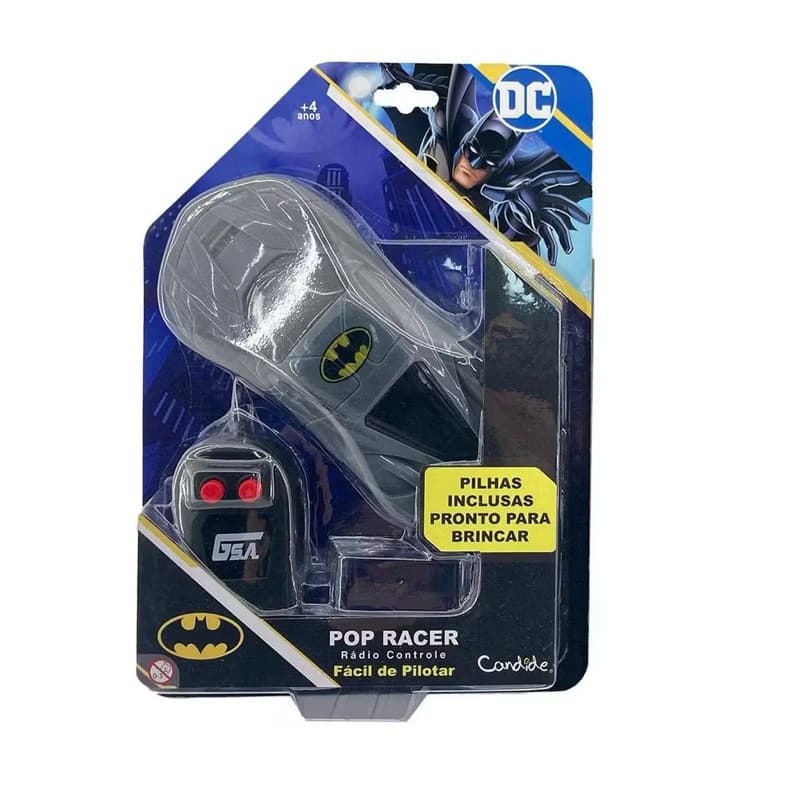 Carrinho de Controle Remoto Pop Racer - Batman c/ pilhas inclusas