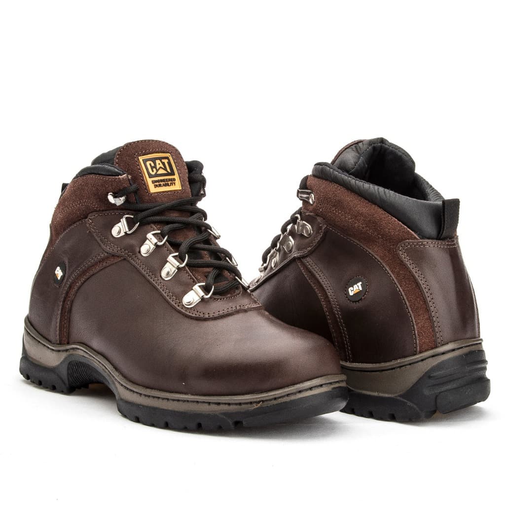 Bota Caterpillar Masculina Adventure De Couro Legitimo Cano Médio Premium