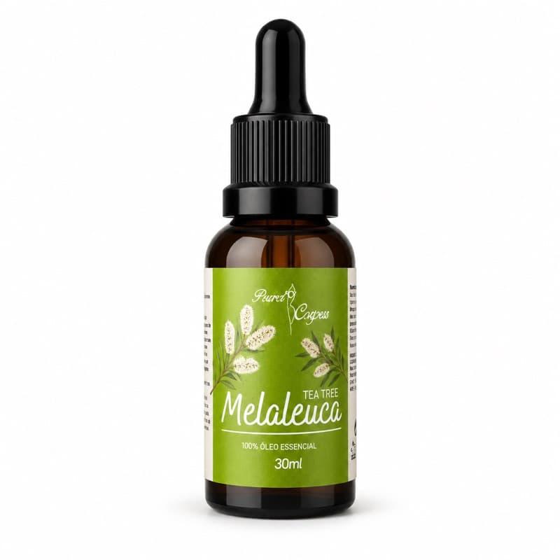 Óleo Essencial de Melaleuca Tea Tree 30ml 100% Puro Natural Para Pele, Cabelo e Unhas