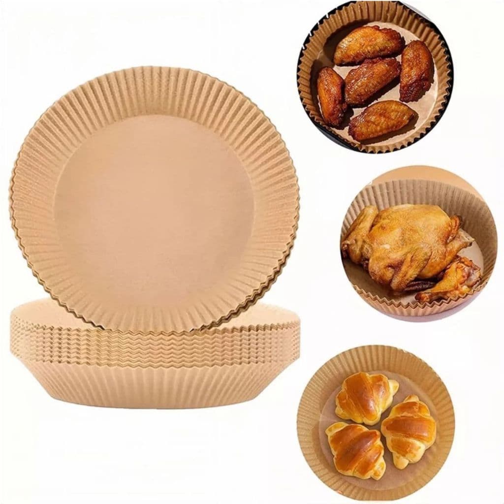 Kit 50/100/150/200 Forma para Assadeira Redonda Descartável não Gruda no Fundo Antiaderente Forro De Vegetal