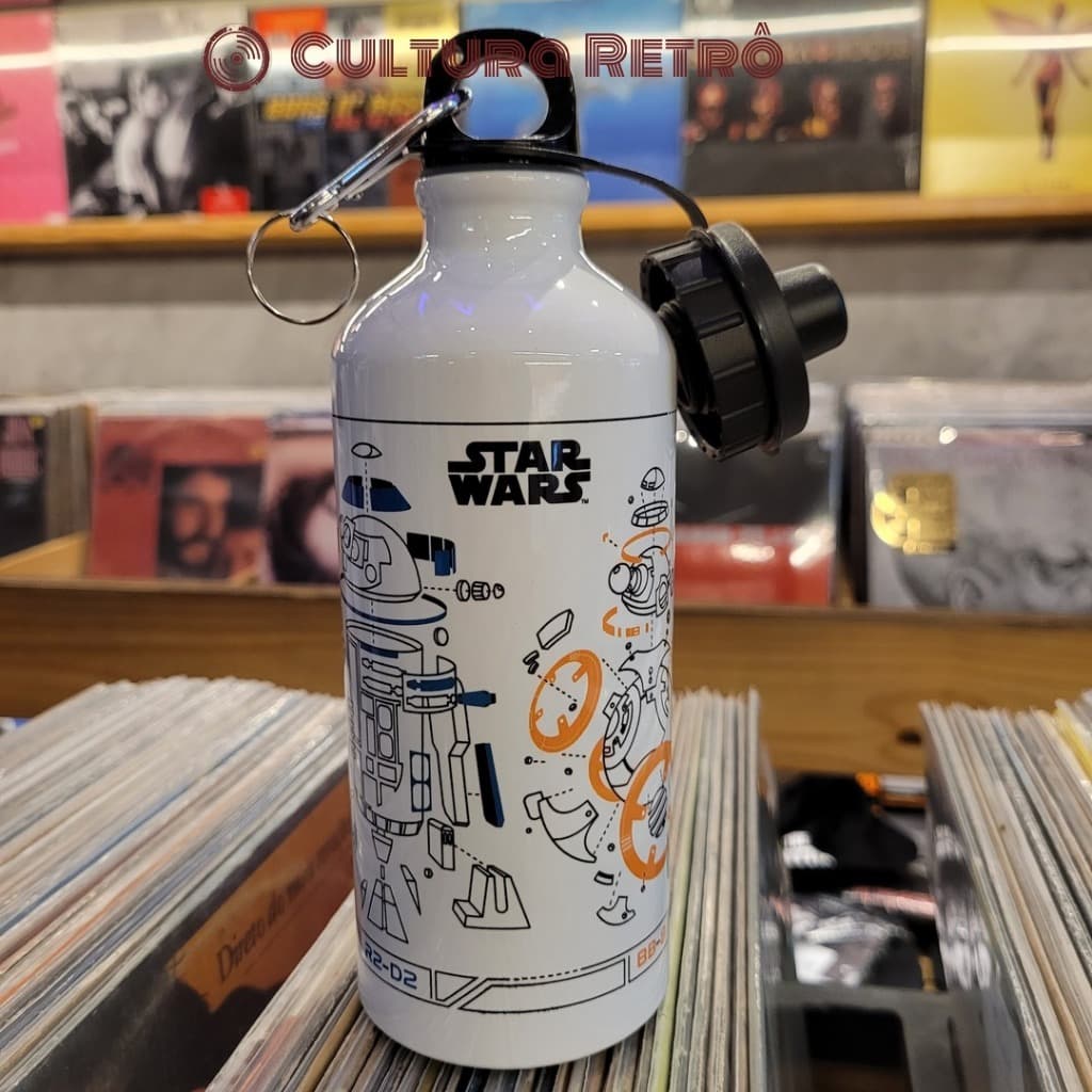 GARRAFA SQUEEZE DROI STAR WARS PITICAS OFICIAL 600 ML