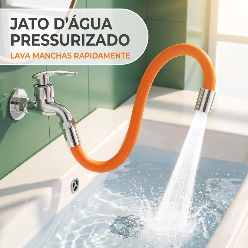 Adaptador Extensão Torneira Silicone Antiderrapante Diversos Tamanhos 20/30/50cm