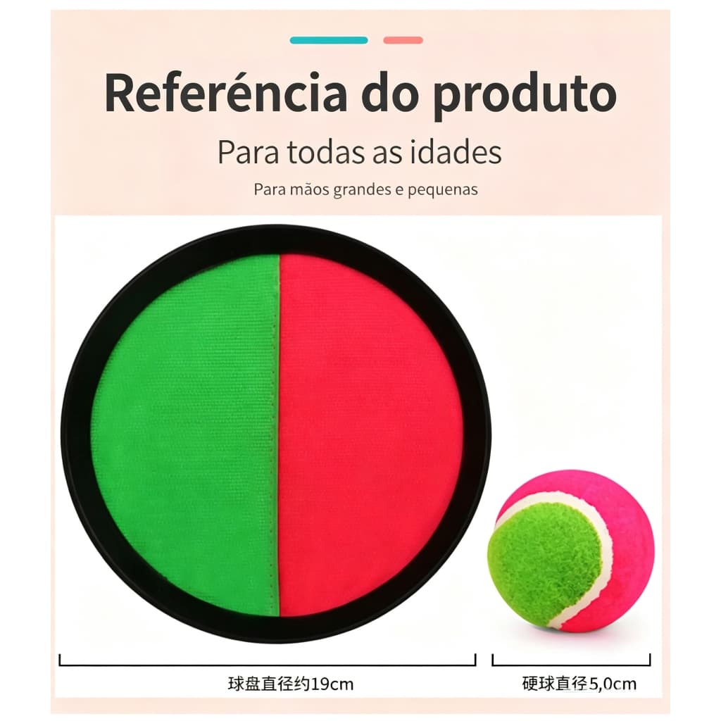 Jogo de Bola Aderente para Crianças, Disco Pegador com Bolinhas, Brinquedo de Lançar e Colar