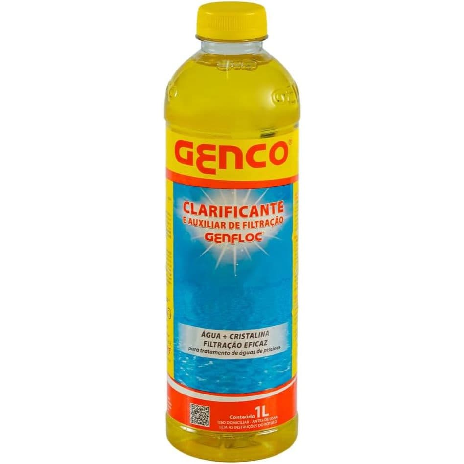 Genfloc Clarificante E Auxiliar De Filtração Para Piscinas 1 litro Genco Melhora a Filtração da Água