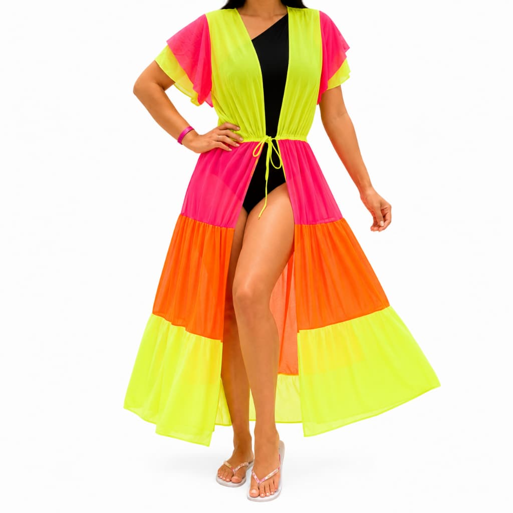 Saida de Praia Kimono Longo quem Diria Neon Lançamento 2023