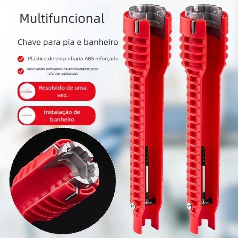 Chave Hidráulica Multifuncional 8 Em 1 Torneira Pia Ferramenta Instalação Grifo Chave Inglesa