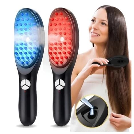 Escova Massageadora com Laser 4 em 1 – Tratamento Capilar e Antiqueda
