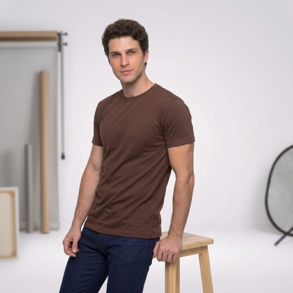 Camiseta Masculina Camisa Basica Algodão Egípcio Não Amassa