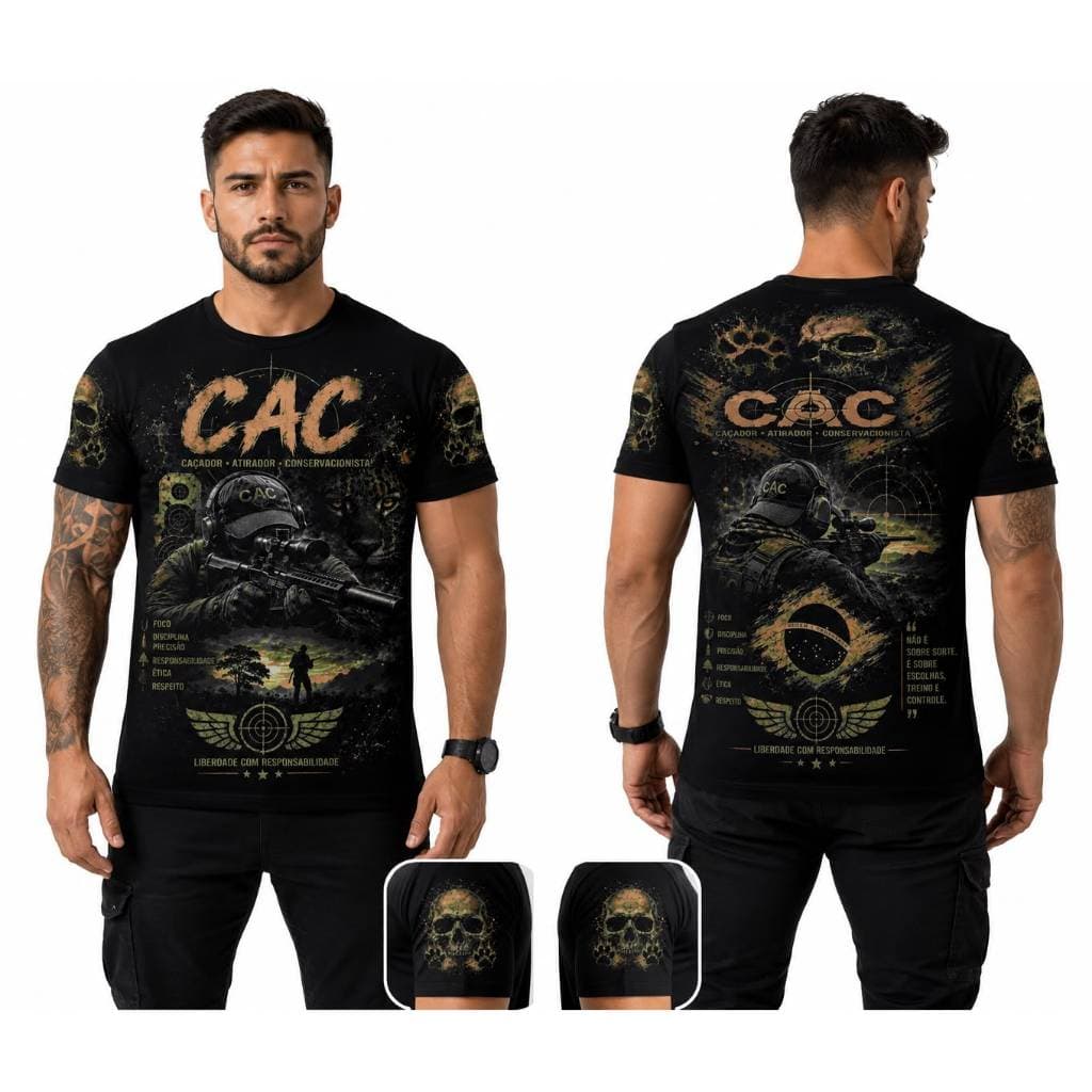 Camisa CAC ATIRADOR Camisa Caveira preta