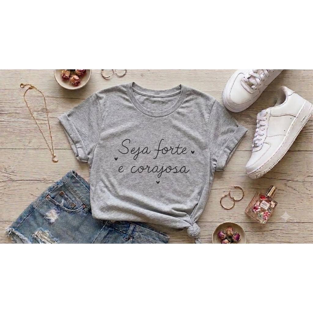 CAMISETA T-SHirt FEMININA PLUS DO P AO G3 ESTAMPADO SEJA FORTE