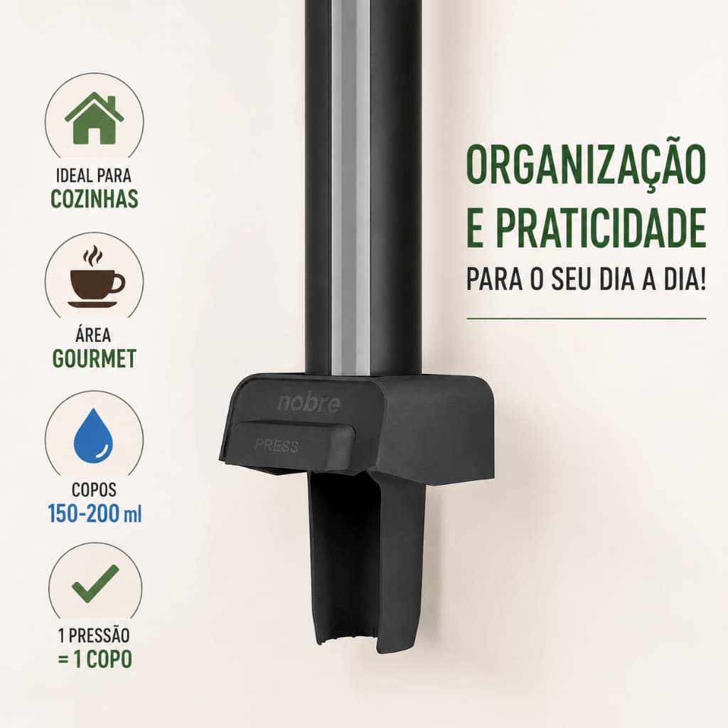 Dispenser Porta Copos Descartáveis Cozinha Área Gourmet Residencial 150 a 200ml Nobre ORIGINAL