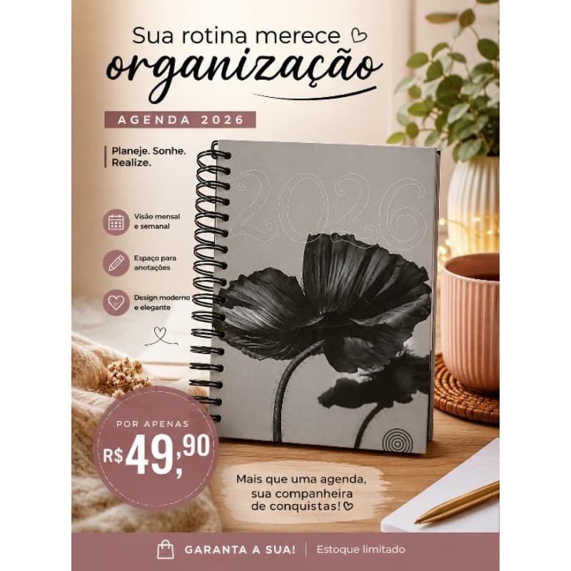 agenda personalizada, agenda 2026, planner, caderno personalizado, agenda artesanal, papelaria, organização