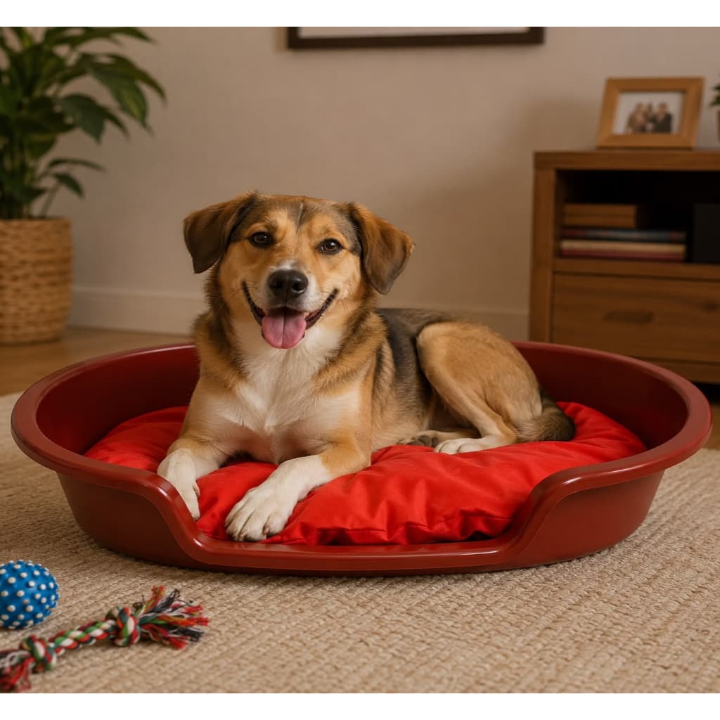 Caminha De Plástico Com Almofadinha Para Cães Cachorros Grande Ideal Dog