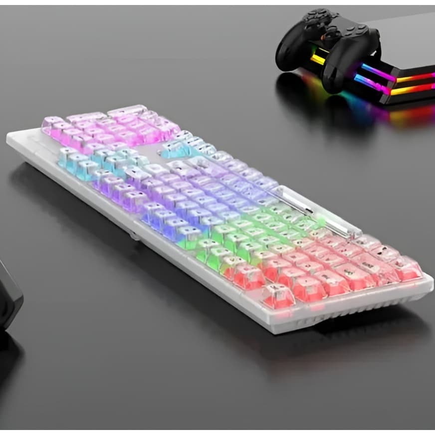 Teclado Gamer 100% Mecânico Para Jogos Rgb Cor De Teclado Transparente L1000 RAIKU PC Notebook