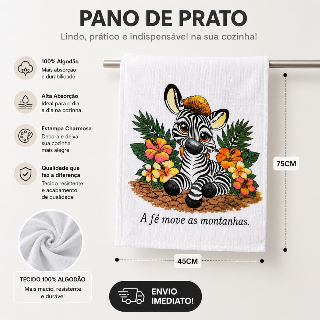 Kit com ¨4/6/12 Lindos Panos de Pratos Sortidos, Grandes, 45x75cm, 100% Algodâo