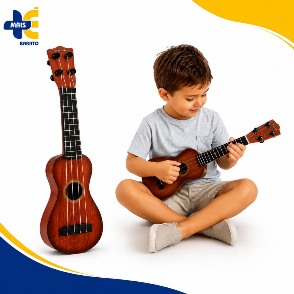 Mini Violão Infantil 38cm Cavaquinho Violinha - Instrumento Musical Infantil