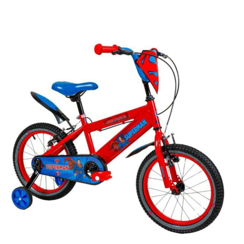 Bicicleta Infantil Superman Aro 16 Com Rodinhas Resistente Confortável Estilo Unissex Crianças