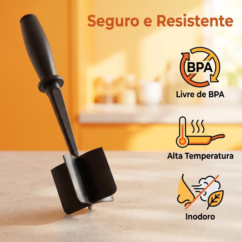 Ferramenta Cozinha Multiuso Amassador Legumes E Carne