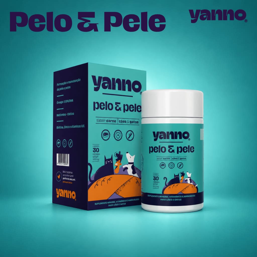 Suplemento Pelo Pele 30 Até 120 Cápsulas Pet Derme Cães Gato Reduz Queda Fortalece Colágeno Ômega3