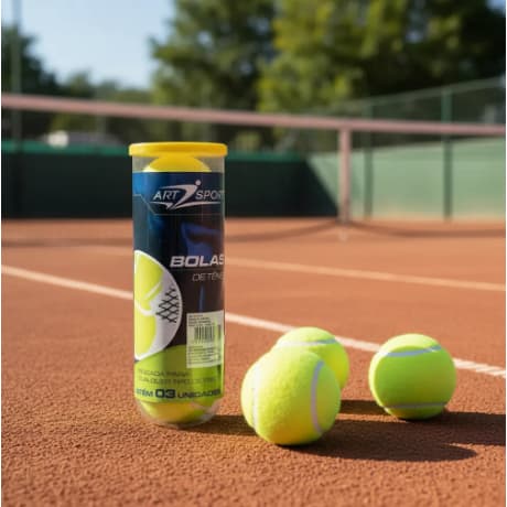 Bola Bolinha De Tenis No Tubo Com 3 Verde Art Sport