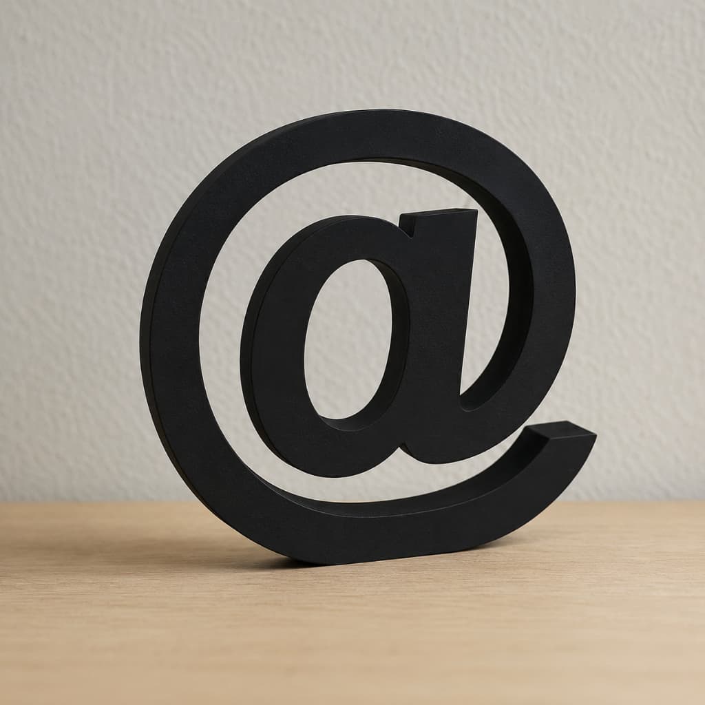 Símbolo Arroba 3D 22,5 cm Redes Sociais Decoração de Bancada @