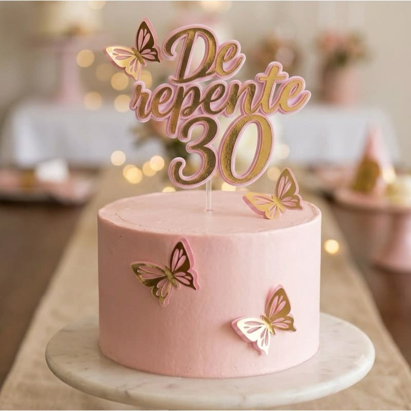 Topo de Bolo Personalizado De Repente 30 40 50 60 Anos Lamicote | Idades|