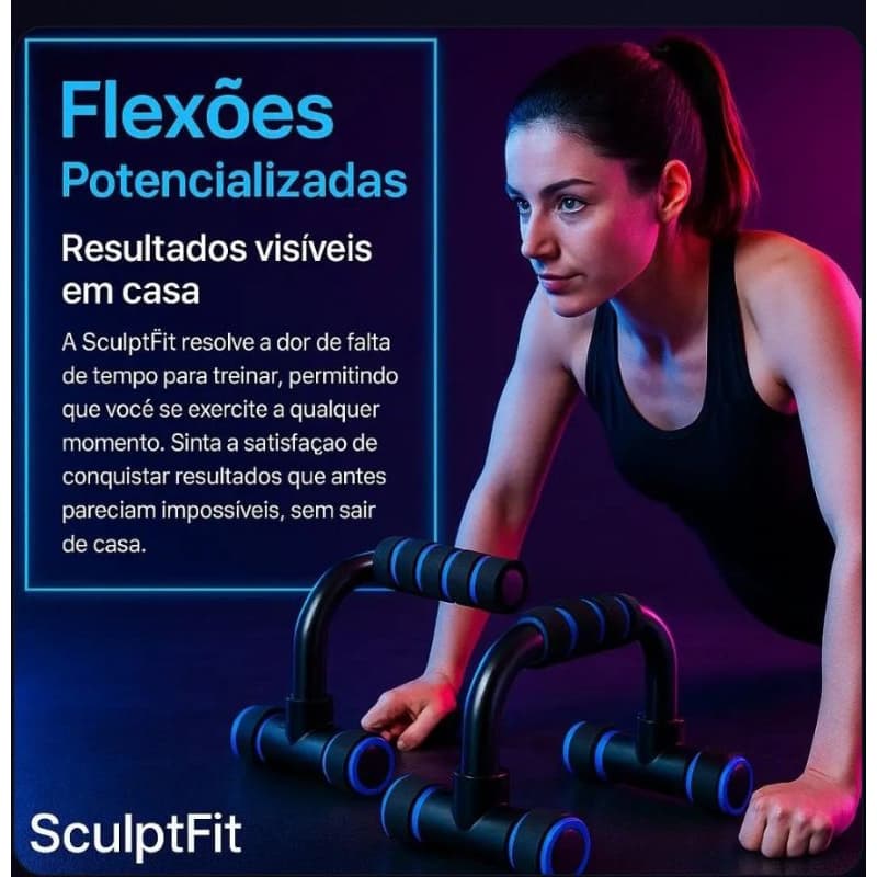 Apoio Flexao Braço Fitness Pegadas Anatômicas Antiderrapantes Confortáveis Variadas Cores