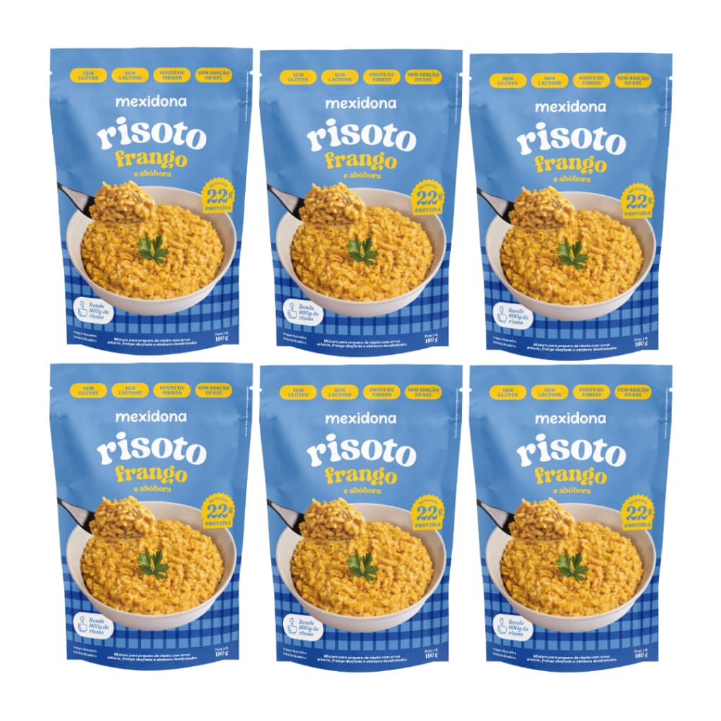 Mexidona Kit 6 Risotos Proteico Frango180gr. Gourmet Natural Refeição Prática Fácil Preparo Saboroso