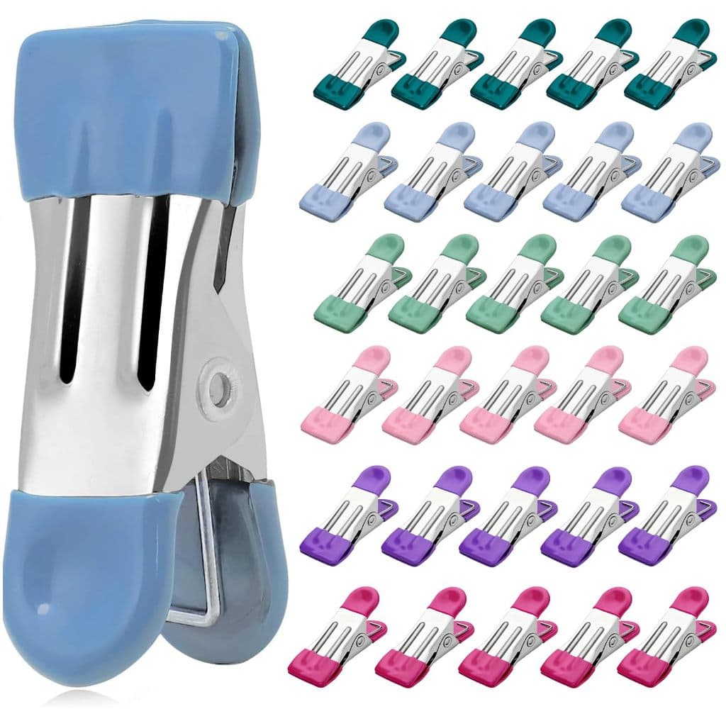 Kit 30 Clipe De Secagem De Roupas De Aço Inox Multicolorido