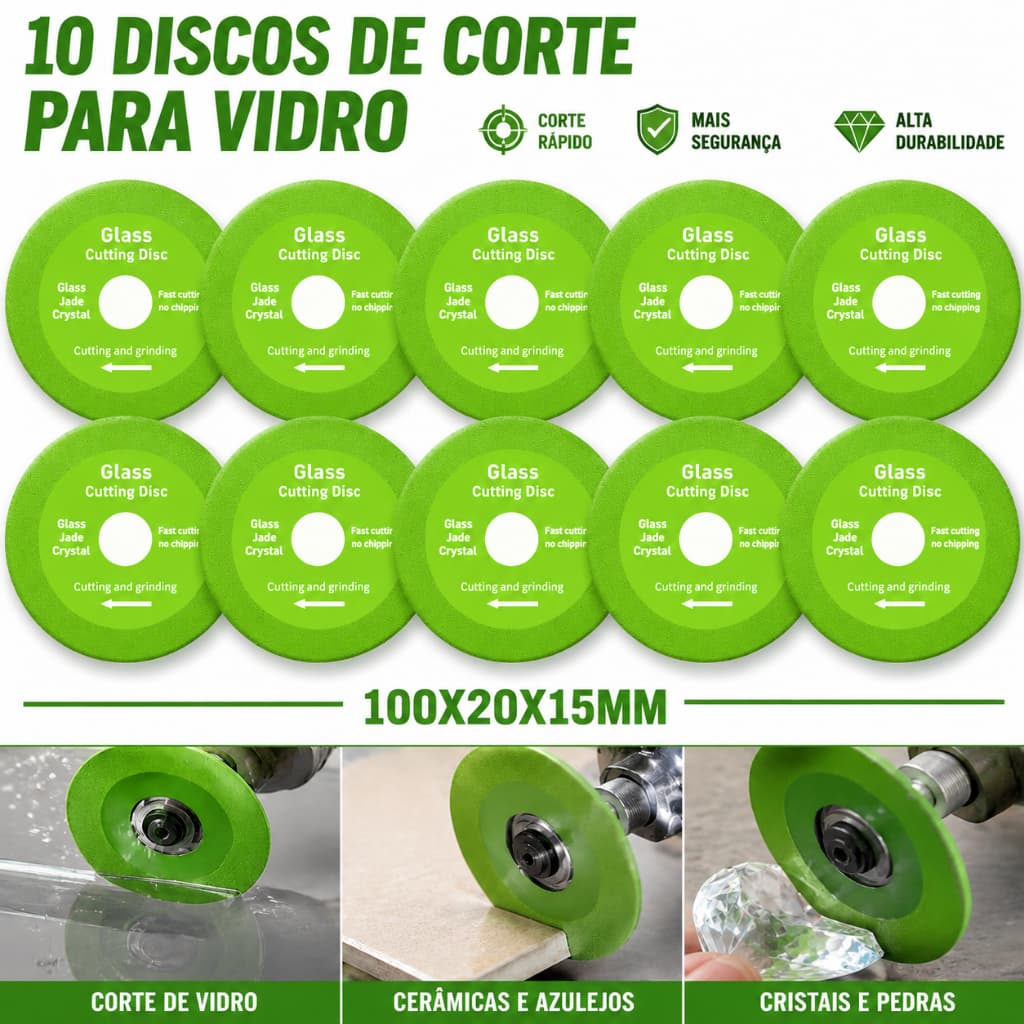 10/5/3/1 pcs Cutting Disc for Glass, Porcelain, Floor, Ceramic, Jade and Crystal, 100mm x 15mm
