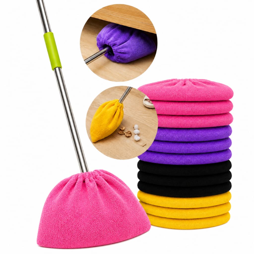 Kit 10 Capas Vassoura Pano De Chão Multiuso Reutilizável Cores sortidas