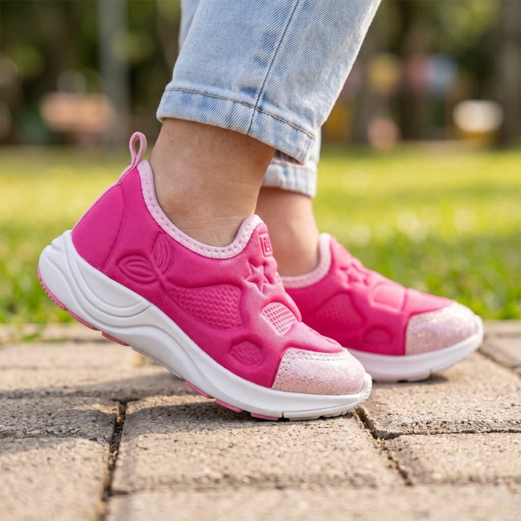Tênis Infantil Menina Fleca Volta As Aulas Calce Fácil Slip On Leve Confortável 20 ao 27