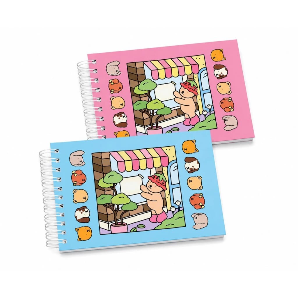Livro de Colorir Caderno de Pintura Espiral Grande A4 com Desenhos