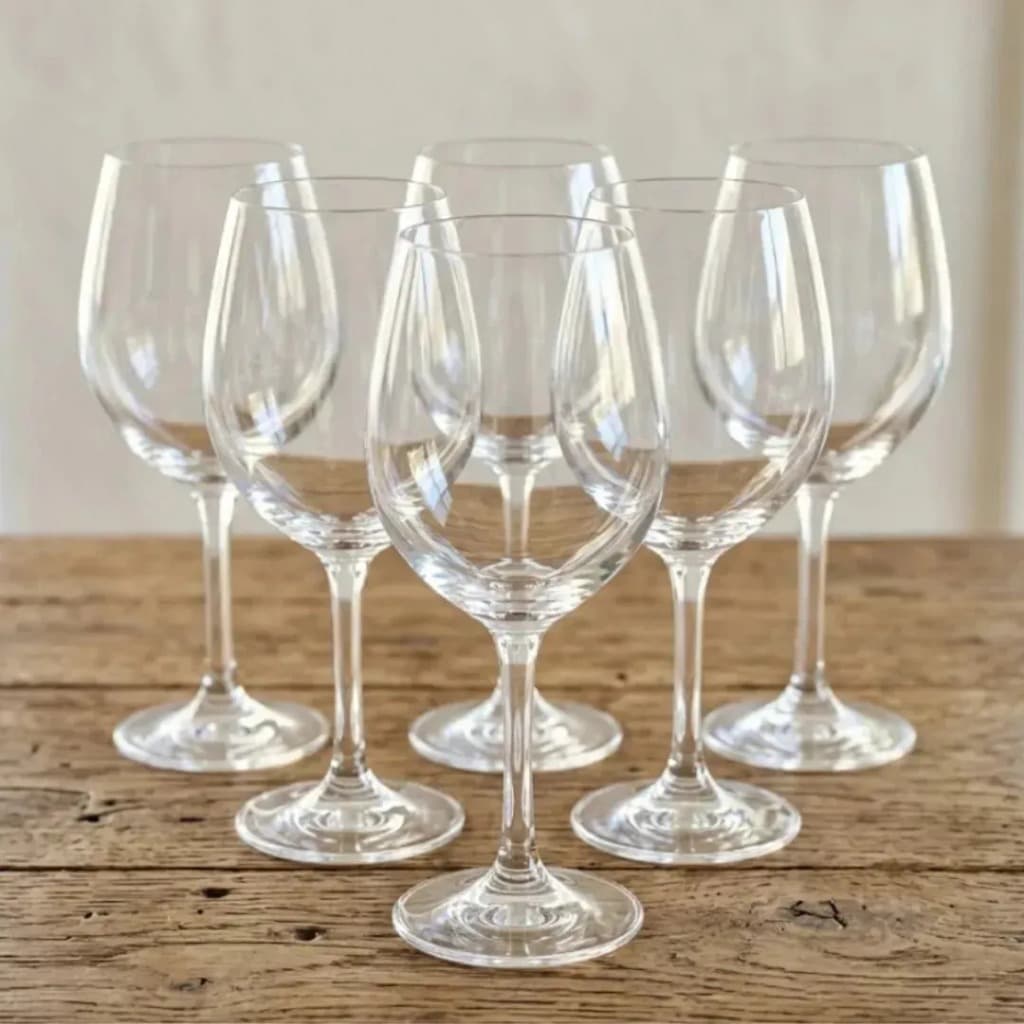 Kit 6 Taças de Vidro Água e Vinho Titanium Vidro 435ml Jogo de Taças Transparentes Grandes Praticasa