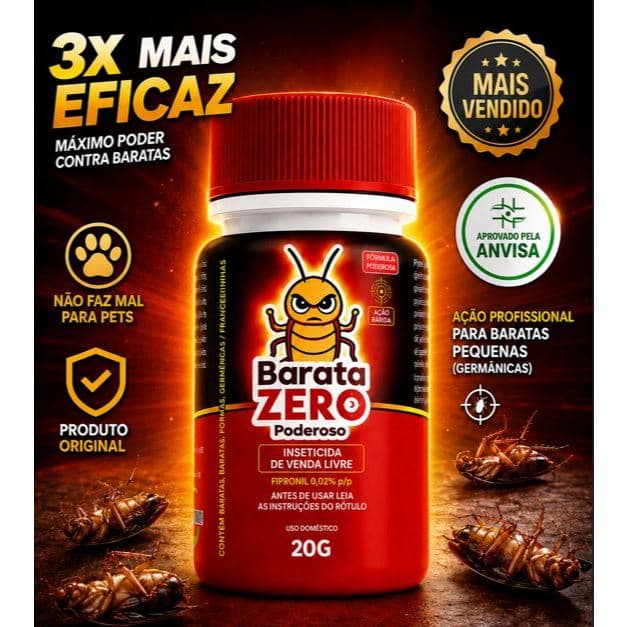 Barata Zero Poderoso 20g / Isca Extermina Colônia e Ovos / Baratas Francesinhas e Germânicas