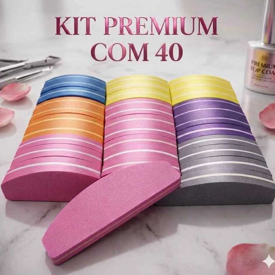 Kit Mini Lixas Buffer bumerang Polidoras fecha poros 10/20/40 un