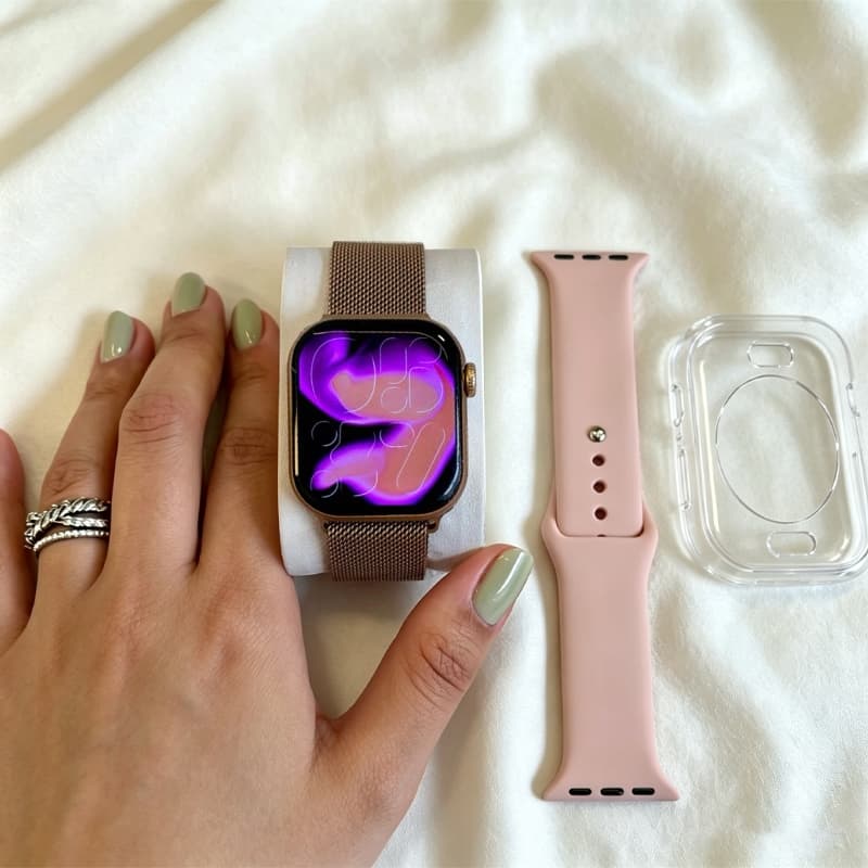 Smartwatch Relógio inteligente W10 Mini 41mm Ideal para pulsos finos - 2 pulseiras, película e case