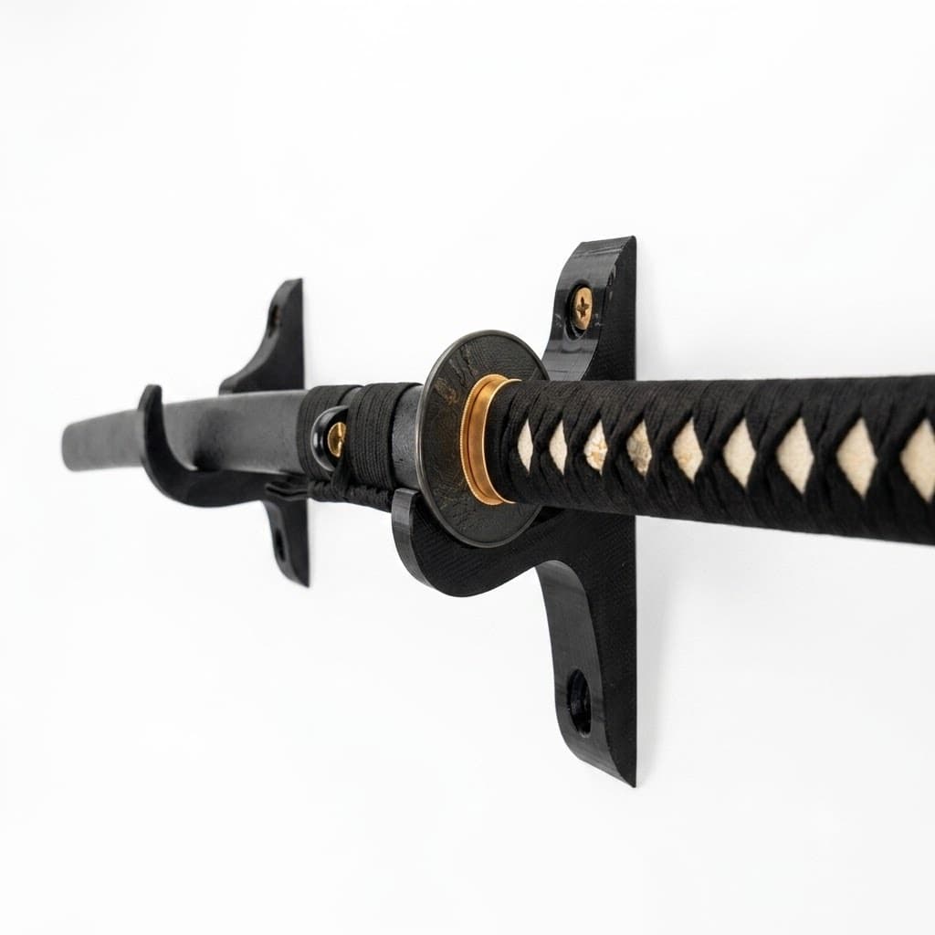Suporte De Parede Katana Expositor Espada Samurai (PAR) Decoração Japonesa Cosplay Exposição de Espadas Painel ou Parede
