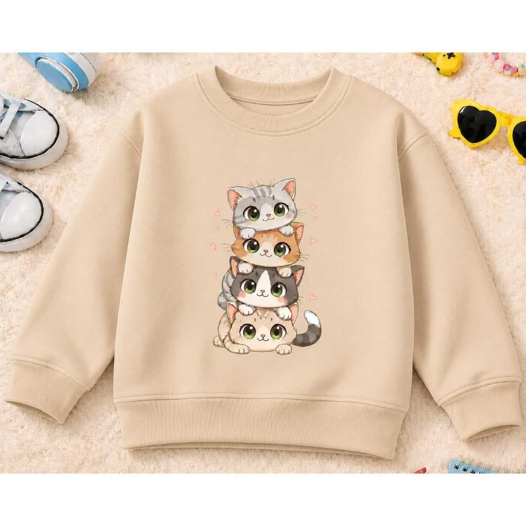 MOLETOM GOLA CARECA INFANTIL GATINHO